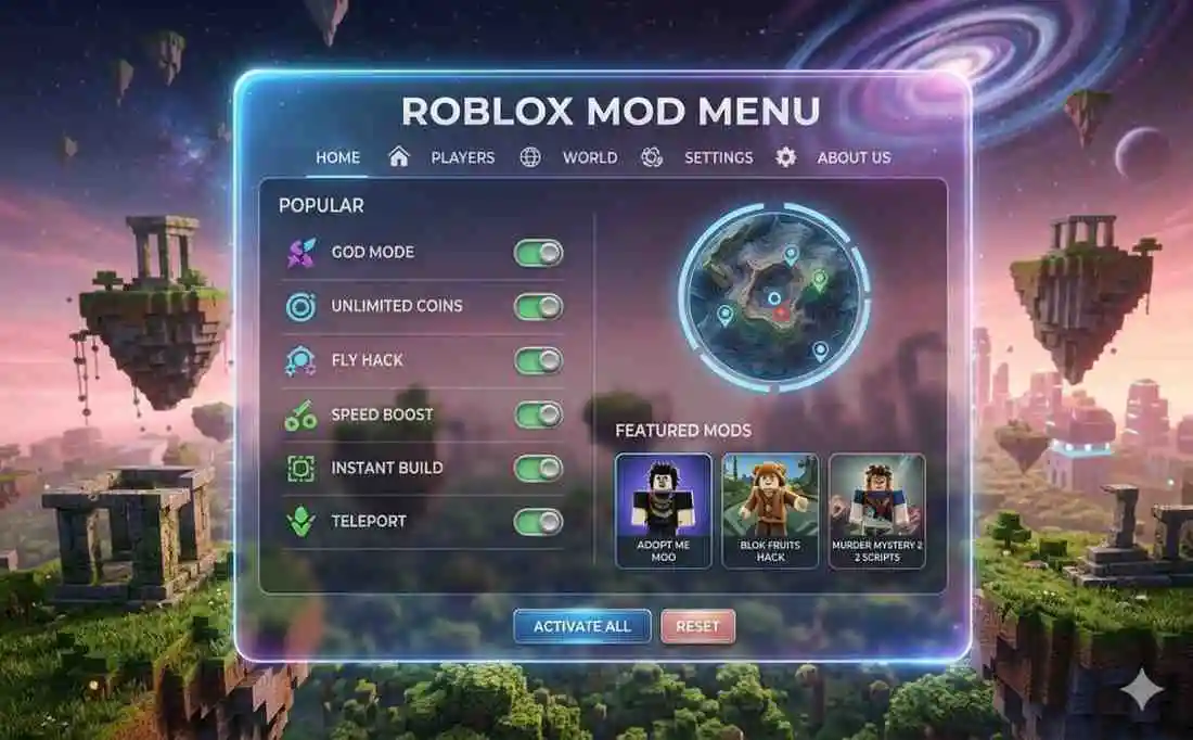 Roblox Mod APK v2.710.707-Unlimited Robux & Mega Menu 12 mod menu